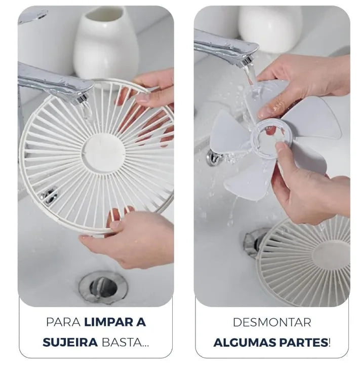 Ventilador Portátil Recarregável Sem Fio Dobrável